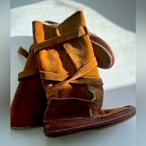 Vintage Jcrew Moccasin Shearling Winter Boots